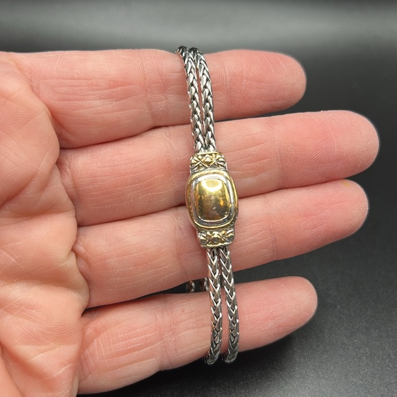 John Medieros bracelet #432 gold silver tone 7” JM vintage - Picture 7 of 9